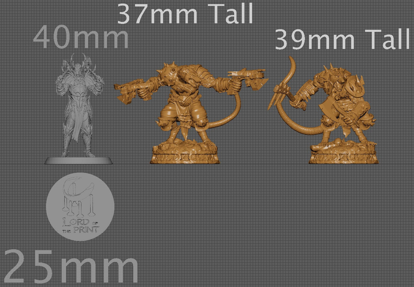 Wererats, Witchsong Miniatures | Dungeons and Dragons | Pathfinder | Table Top RPG | 3D Printed Model