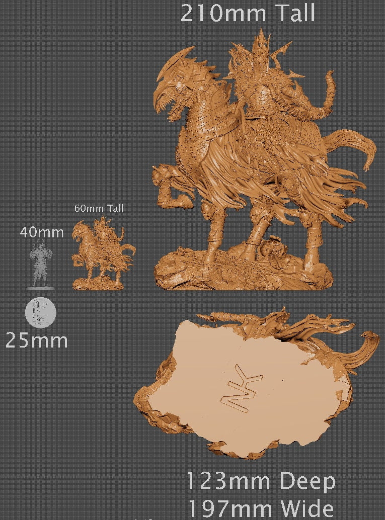 The Four Horsemen, Conquest, Mounted, Powerful NPC, Ernest Nemirovsky | Dungeons and Dragons | Pathfinder | Table Top RPG | 3D Printed Model