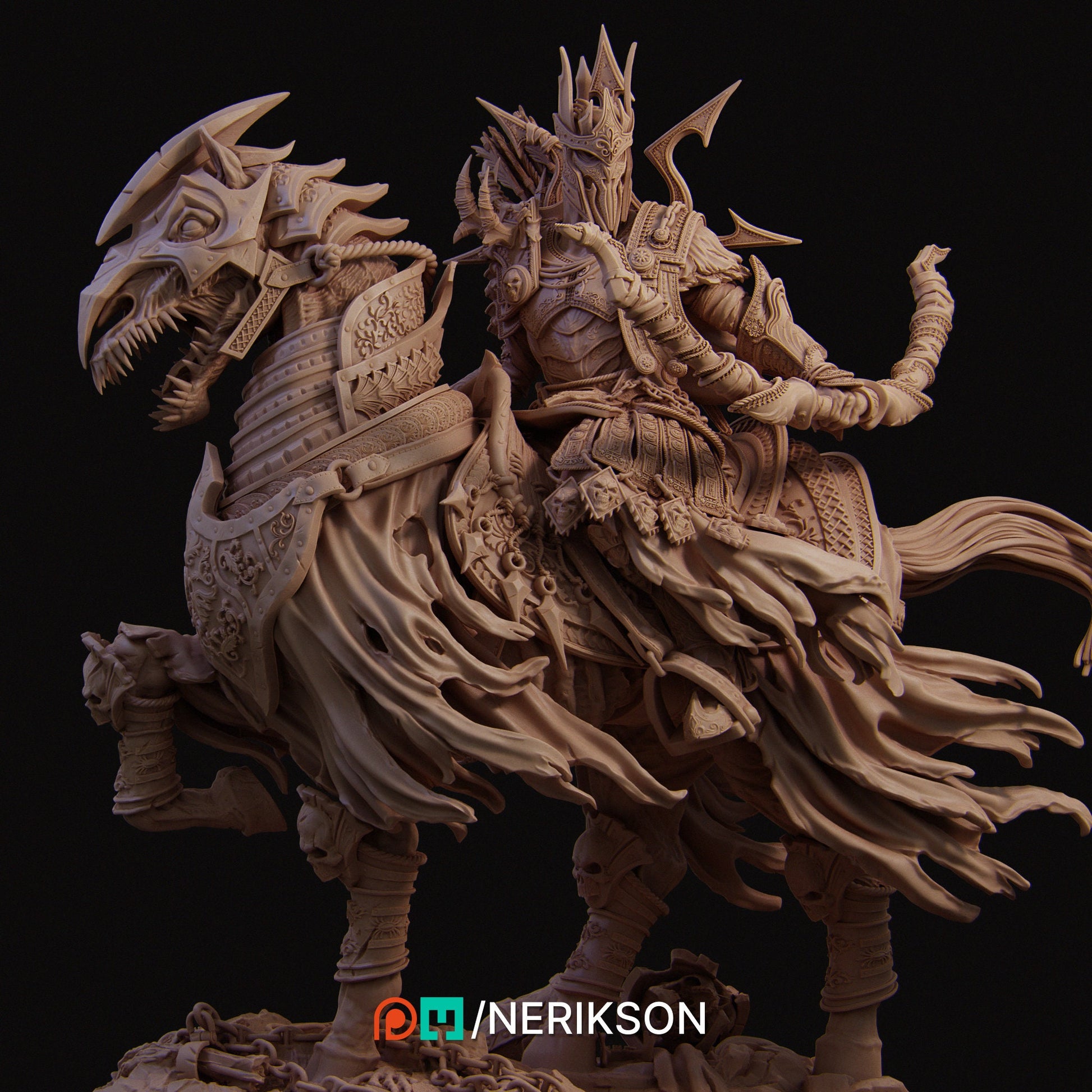 The Four Horsemen, Conquest, Mounted, Powerful NPC, Ernest Nemirovsky | Dungeons and Dragons | Pathfinder | Table Top RPG | 3D Printed Model