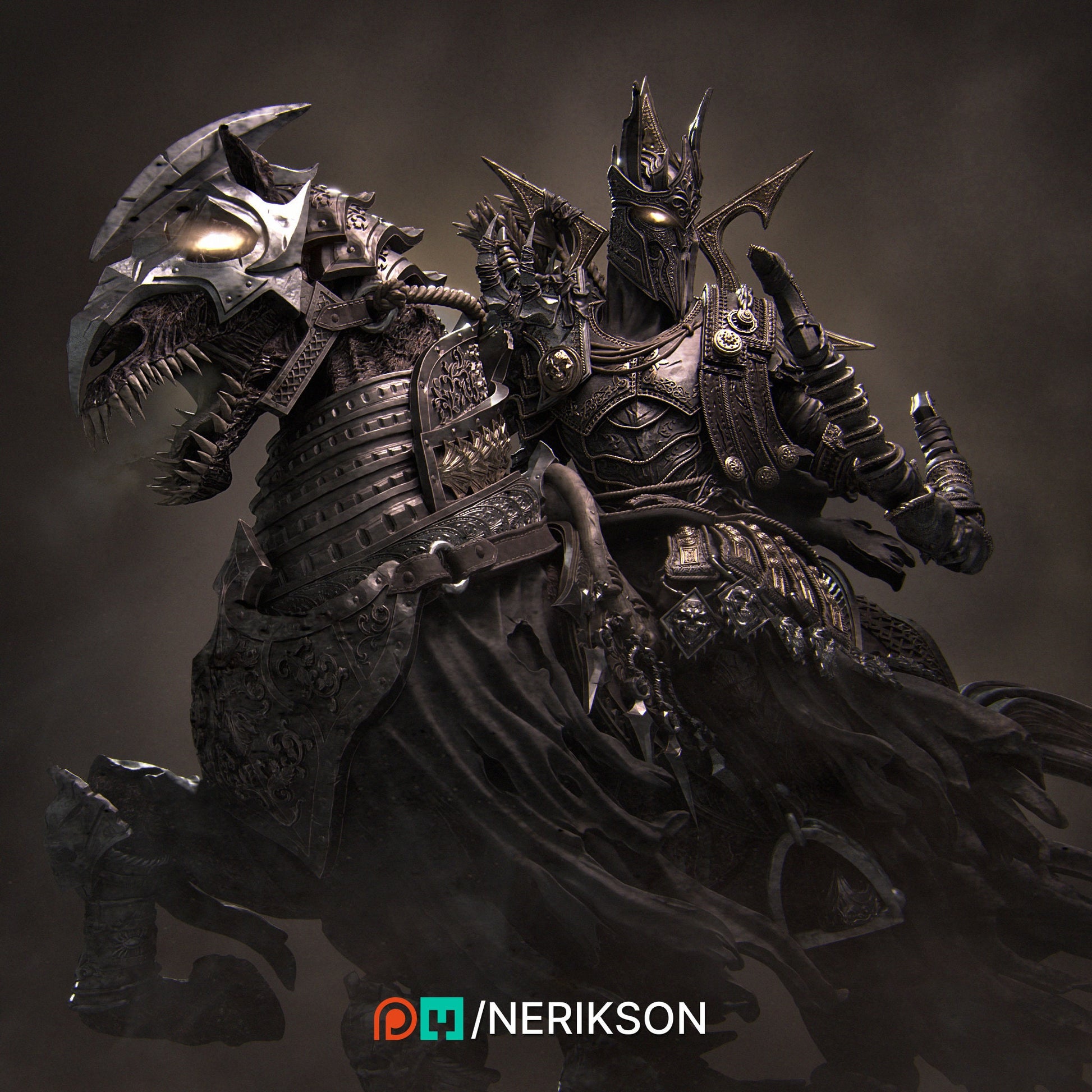 The Four Horsemen, Conquest, Mounted, Powerful NPC, Ernest Nemirovsky | Dungeons and Dragons | Pathfinder | Table Top RPG | 3D Printed Model