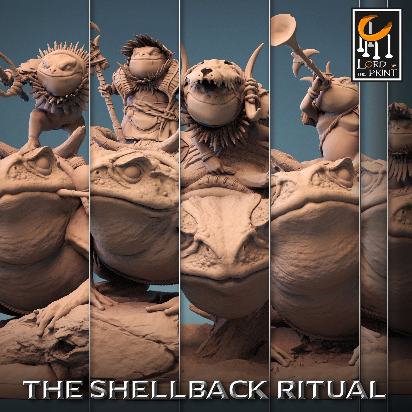 Toad Riders, The Shellback Ritual, Lord of the Print | Dungeons and Dragons | Pathfinder | Table Top RPG | 3D Printed Model