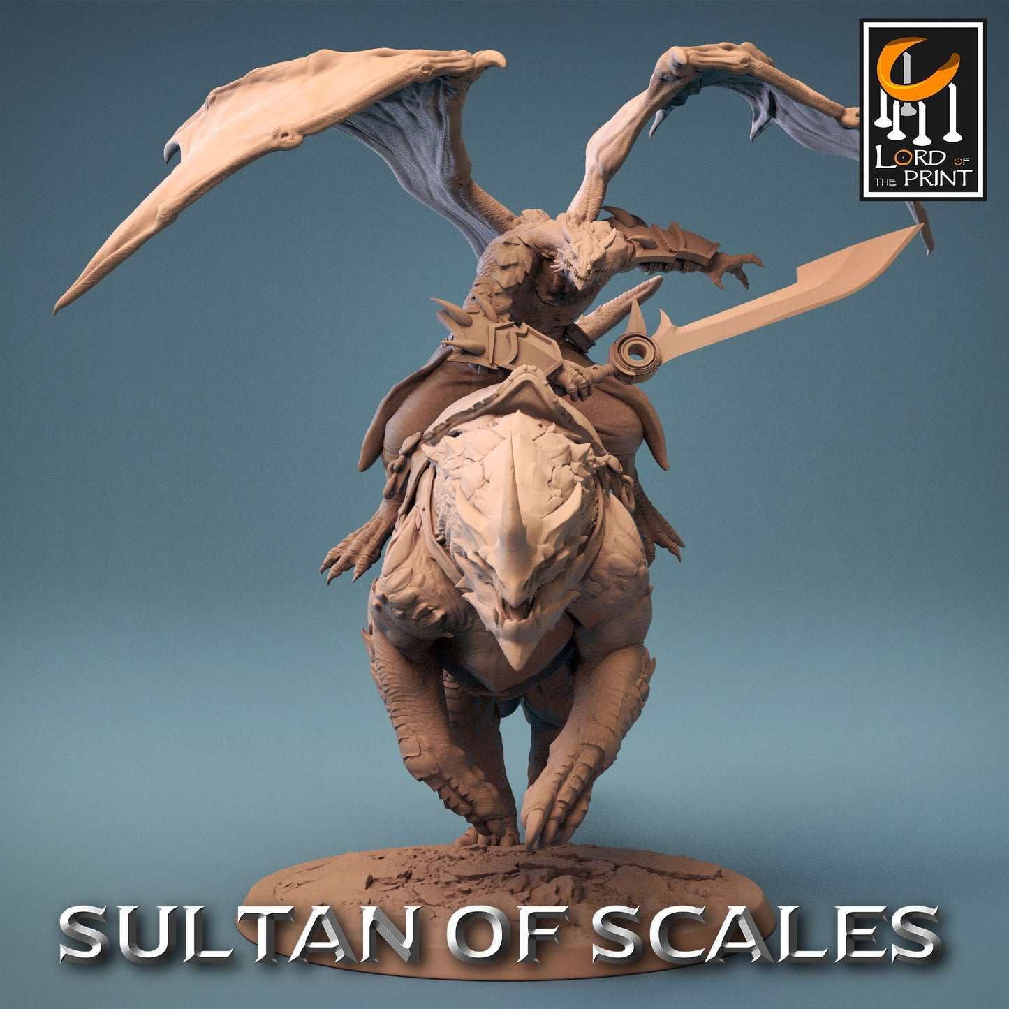 Dragonborn Riders, Sultan of the Sands, Lord of the Print | Dungeons and Dragons | Pathfinder | Table Top RPG | 3D Printed Model