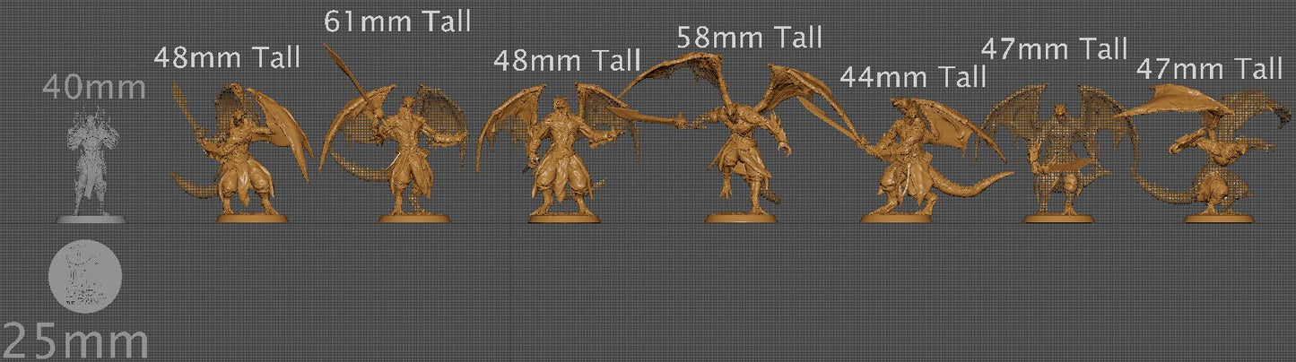 Dragonborn Soldiers, Pack 1, Sultan of the Sands, Lord of the Print | Dungeons and Dragons | Pathfinder | Table Top RPG | 3D Printed Model