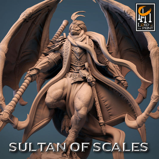 Drakeide, Sultan of the Sands, Powerful NPC, Lord of the Print | Dungeons and Dragons | Pathfinder | Table Top RPG | 3D Printed Model