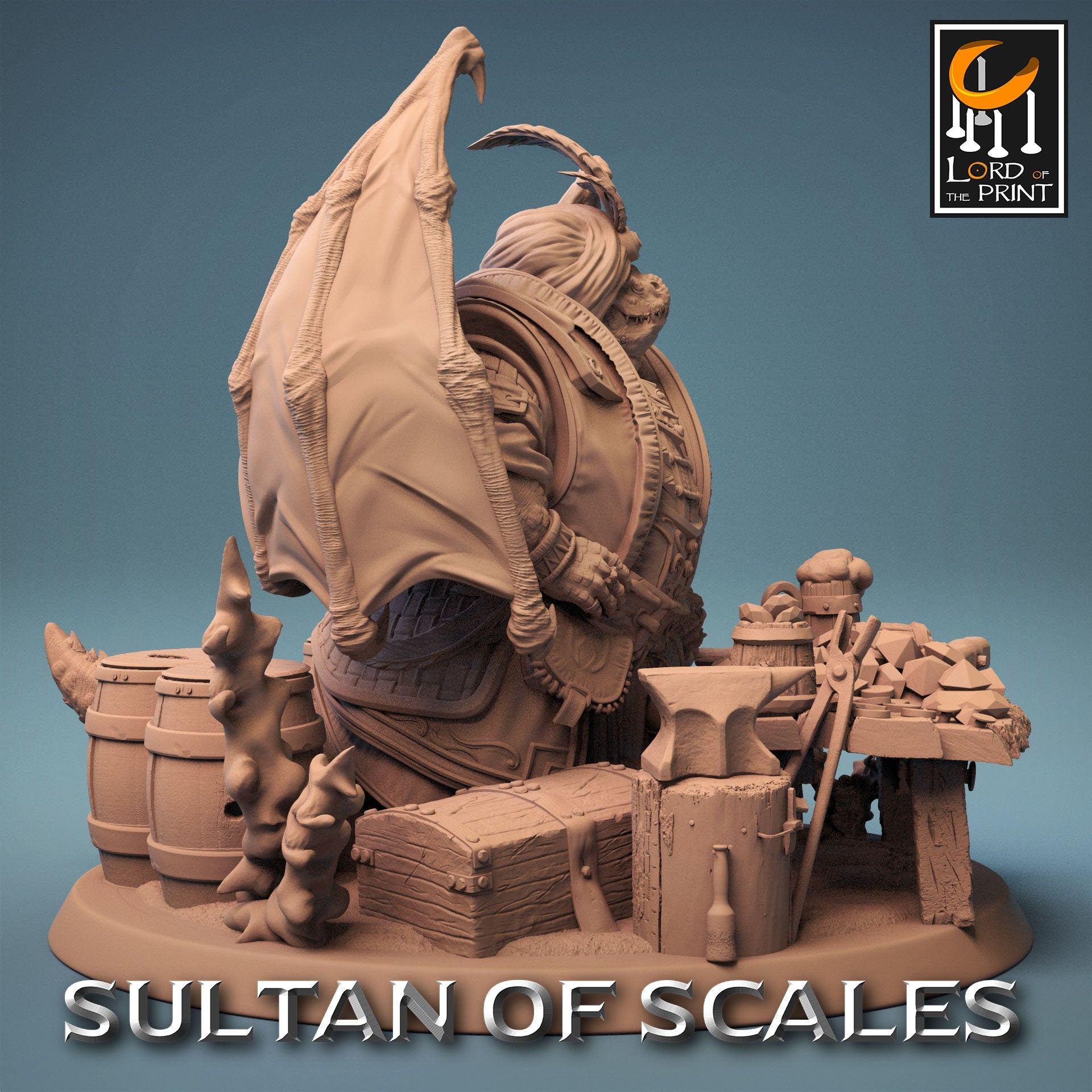 Gimmak, Merchant, Sultan of the Sand, Powerful NPC, Lord of the Print | Dungeons and Dragons | Pathfinder | Table Top RPG | 3D Printed Model