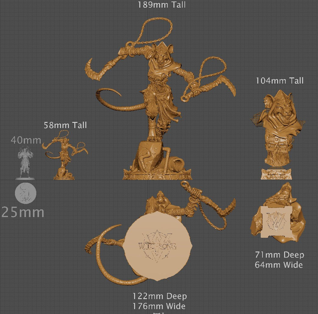Grandrat Assassin, Witchsong Miniatures | Dungeons and Dragons | Pathfinder | Table Top RPG | 3D Printed Model