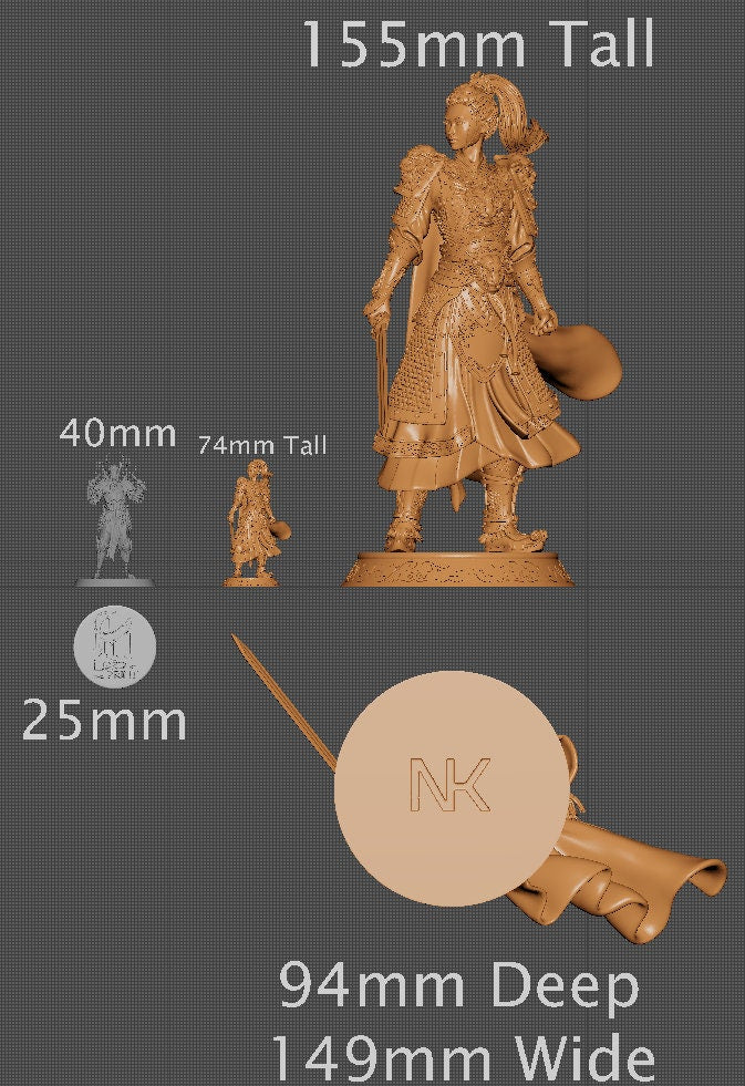 Kwan Yen, Standalone | Aussie 3D Printed Miniatures and Terrain