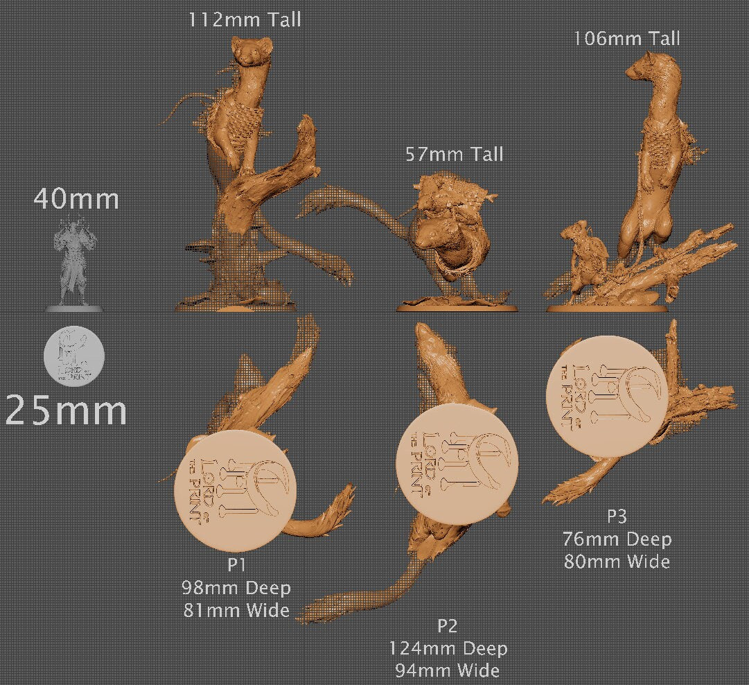 Weasel Riders! The Tale of Archduke Mousin Tome 2, Lord of the Print | Dungeons and Dragons | Pathfinder | Table Top RPG | 3D Printed Model