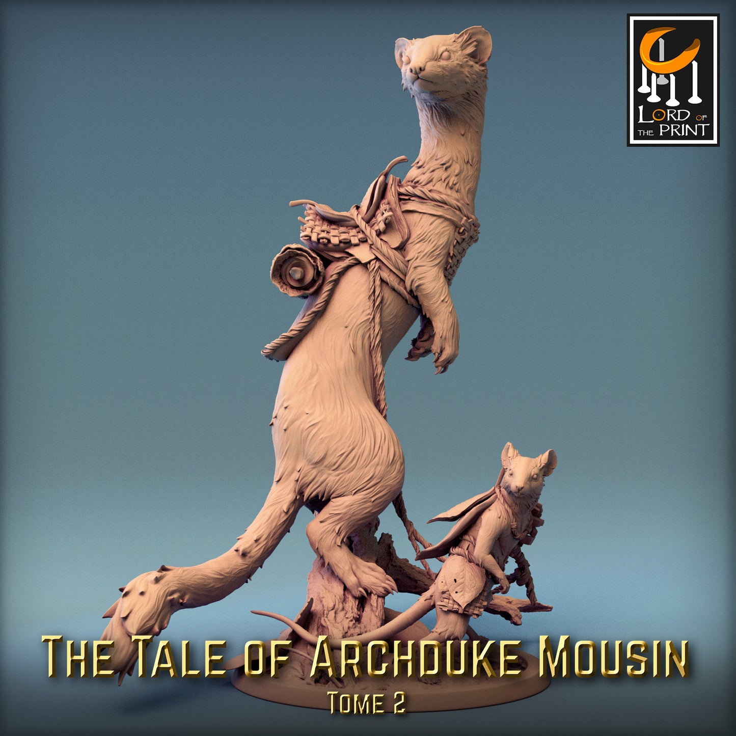 Weasel Riders! The Tale of Archduke Mousin Tome 2, Lord of the Print | Dungeons and Dragons | Pathfinder | Table Top RPG | 3D Printed Model