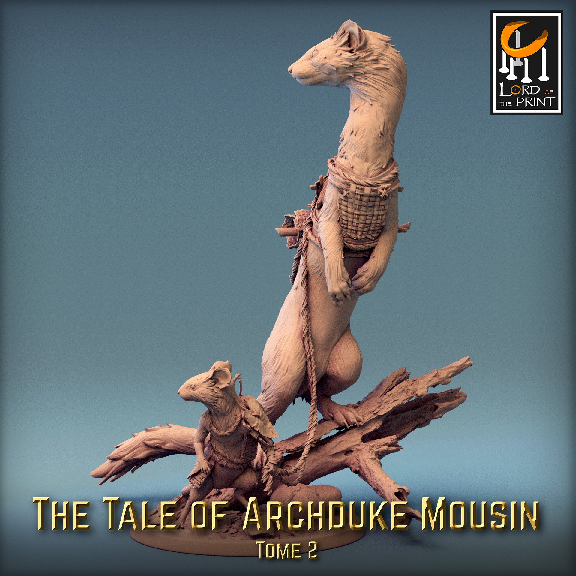 Weasel Riders! The Tale of Archduke Mousin Tome 2, Lord of the Print | Dungeons and Dragons | Pathfinder | Table Top RPG | 3D Printed Model