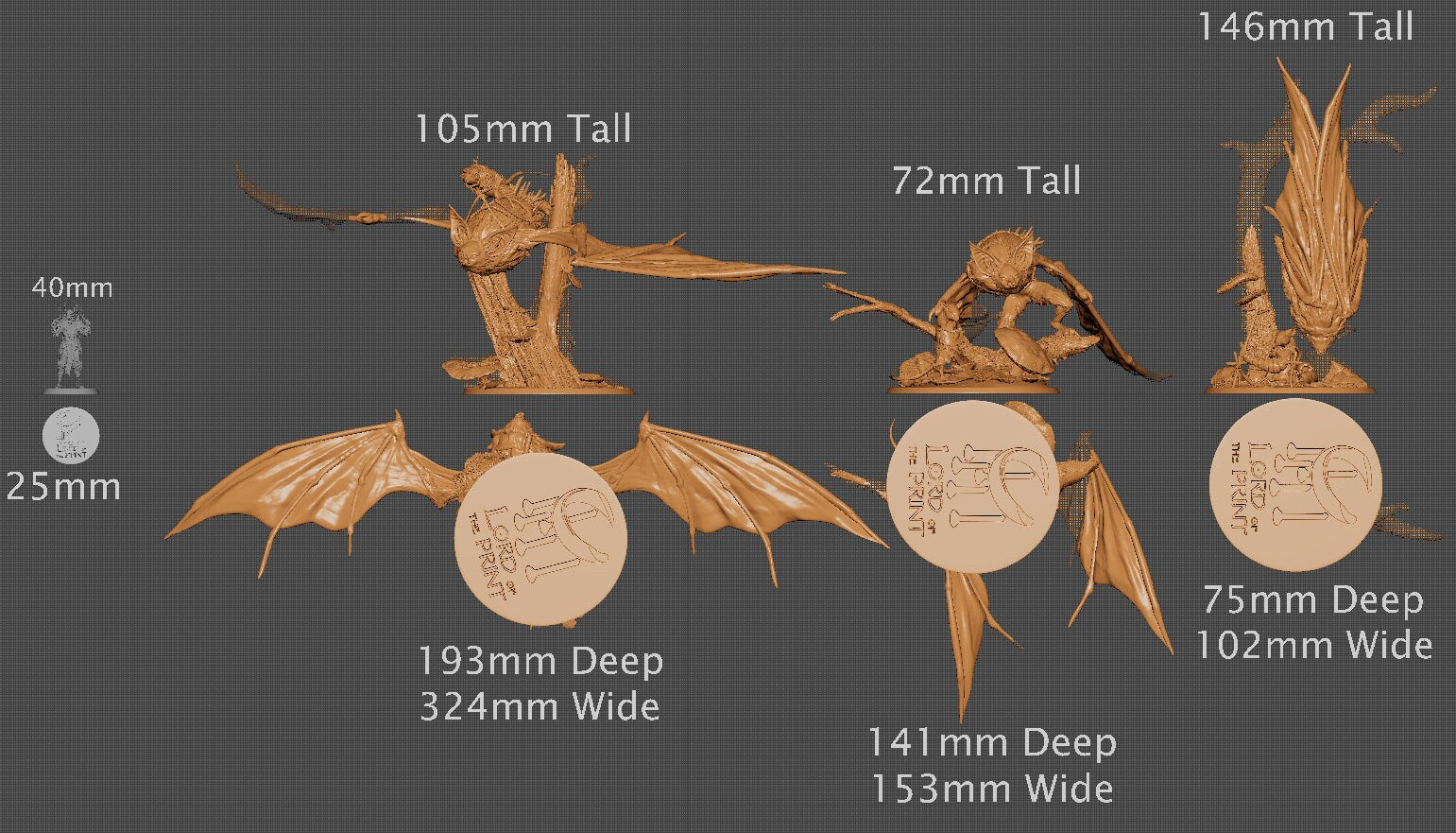 Bat Riders! The Tale of Archduke Mousin Tome 2, Lord of the Print | Dungeons and Dragons | Pathfinder | Table Top RPG | 3D Printed Model