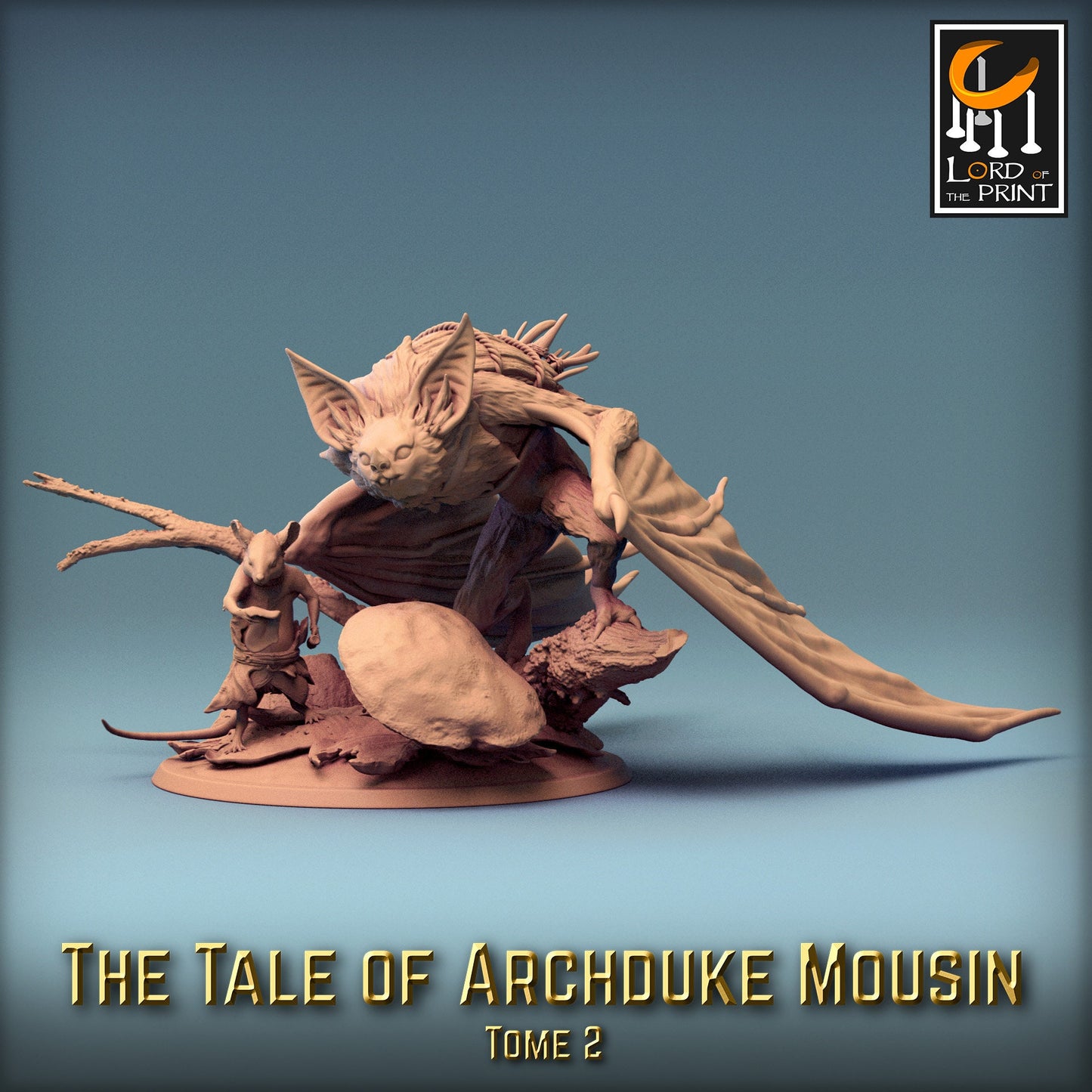 Bat Riders! The Tale of Archduke Mousin Tome 2, Lord of the Print | Dungeons and Dragons | Pathfinder | Table Top RPG | 3D Printed Model