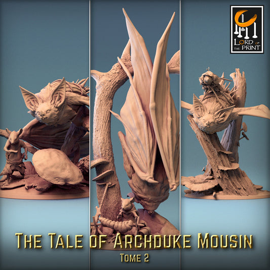 Bat Riders! The Tale of Archduke Mousin Tome 2, Lord of the Print | Dungeons and Dragons | Pathfinder | Table Top RPG | 3D Printed Model