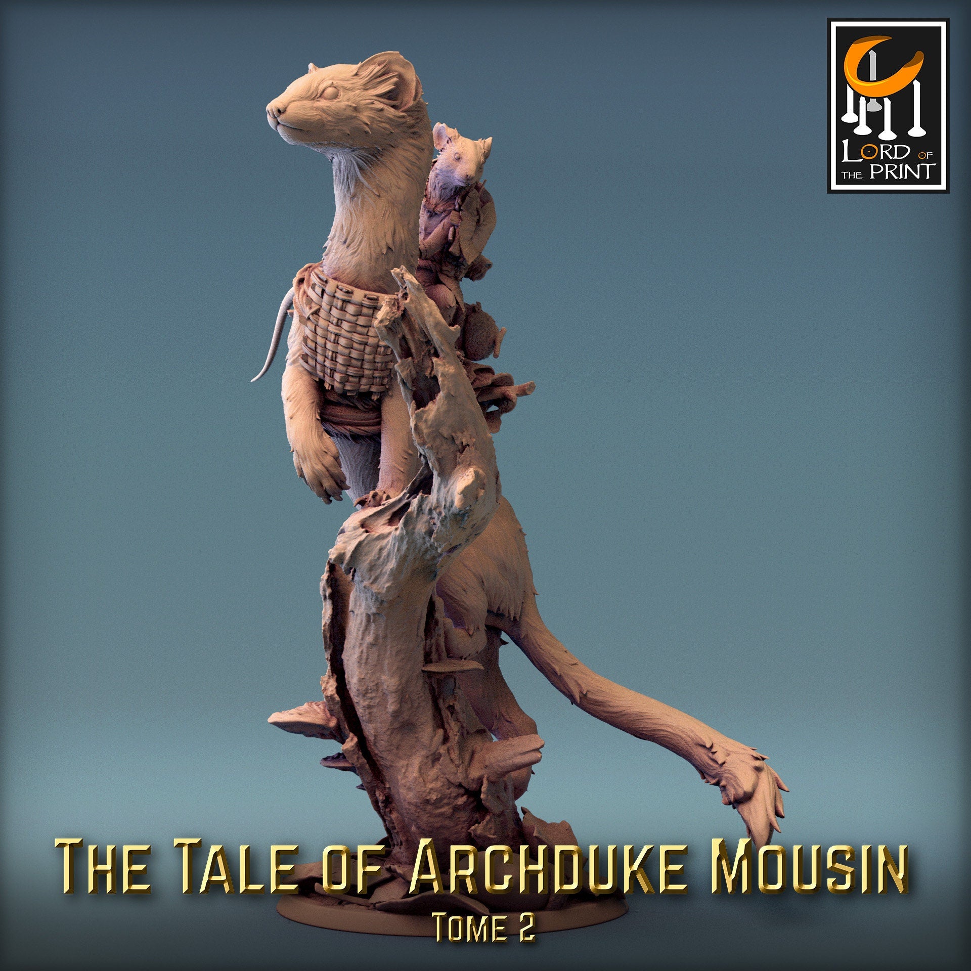 Weasel Riders! The Tale of Archduke Mousin Tome 2, Lord of the Print | Dungeons and Dragons | Pathfinder | Table Top RPG | 3D Printed Model