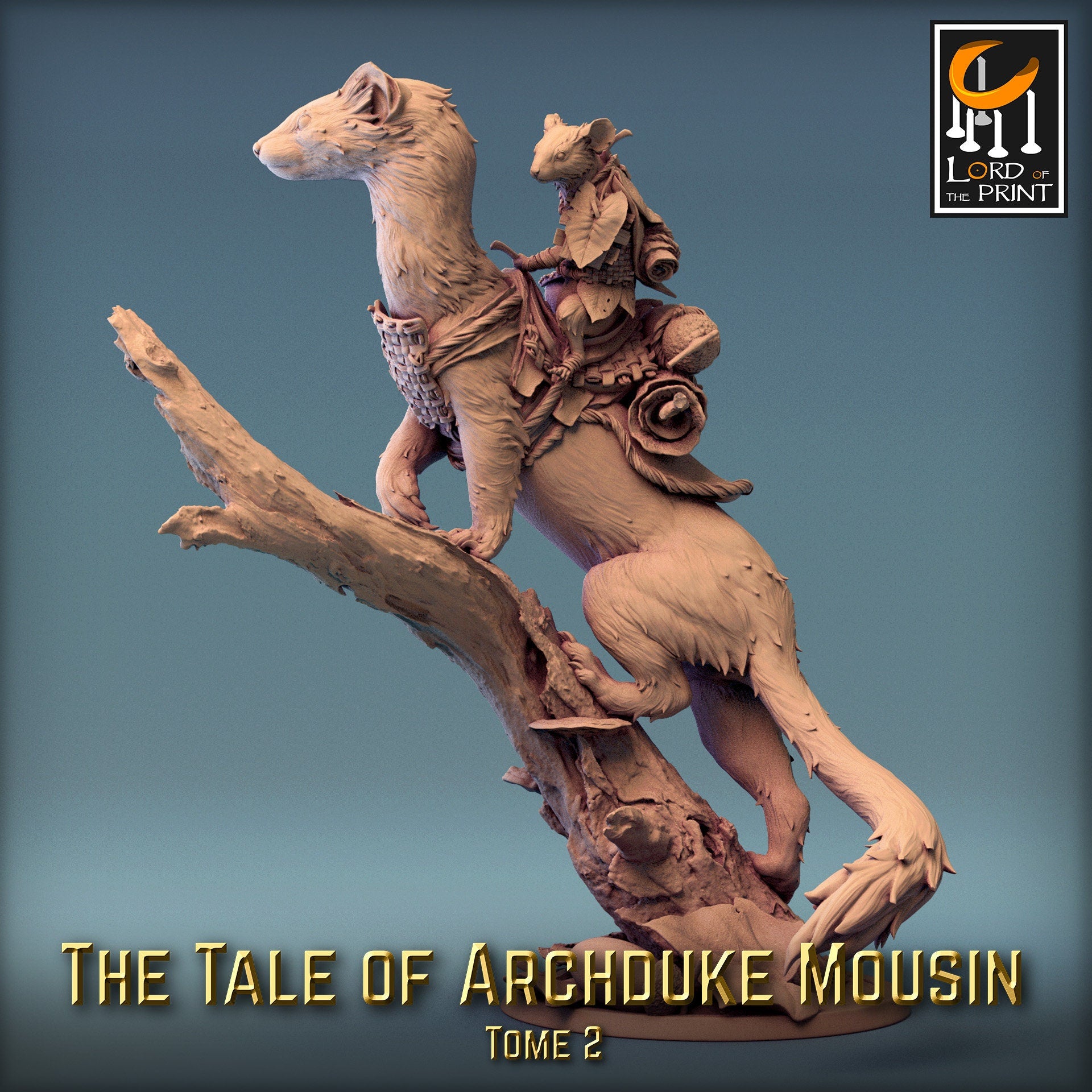 Weasel Riders! The Tale of Archduke Mousin Tome 2, Lord of the Print | Dungeons and Dragons | Pathfinder | Table Top RPG | 3D Printed Model