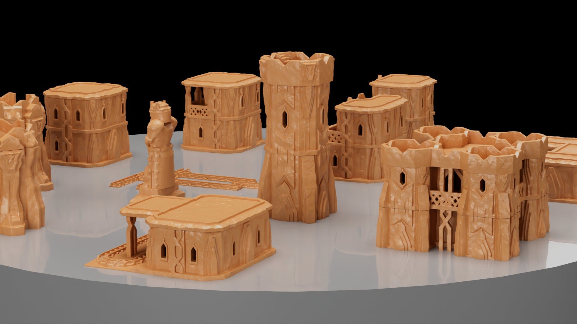 Dwarven Settlement, Miniature Land | Dungeons and Dragons | Pathfinder | Table Top RPG | 3D Printed Model