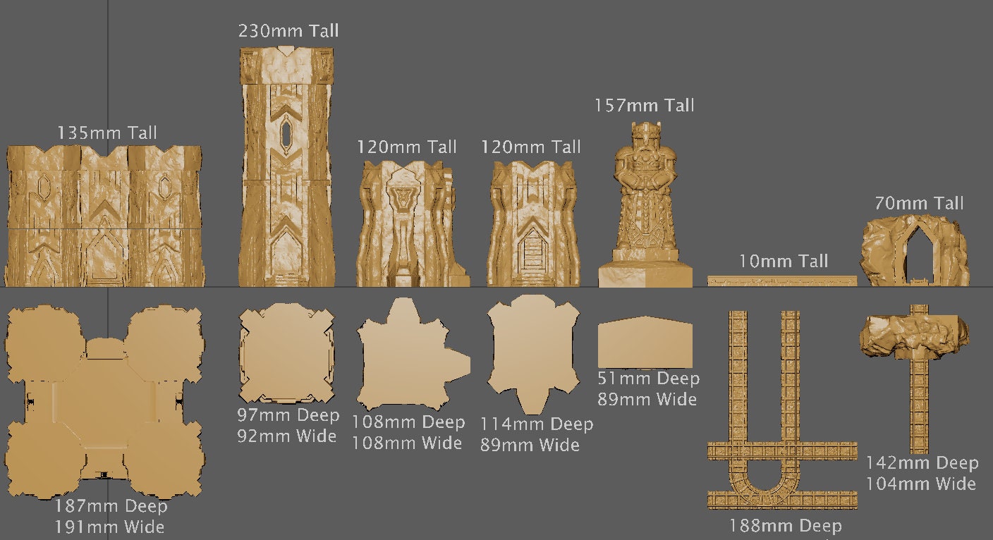 Dwarven Settlement, Miniature Land | Dungeons and Dragons | Pathfinder | Table Top RPG | 3D Printed Model