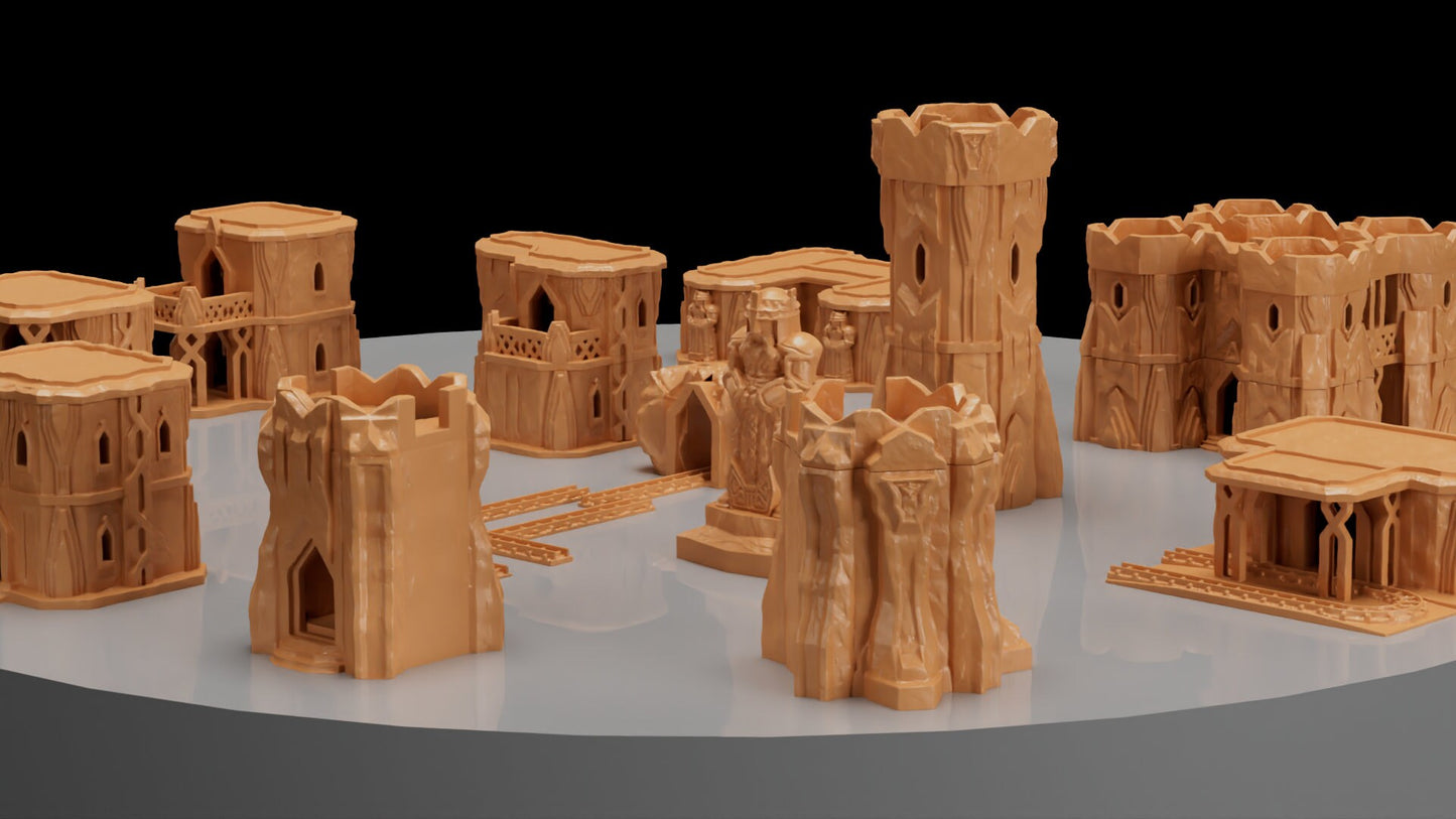 Dwarven Settlement, Miniature Land | Dungeons and Dragons | Pathfinder | Table Top RPG | 3D Printed Model