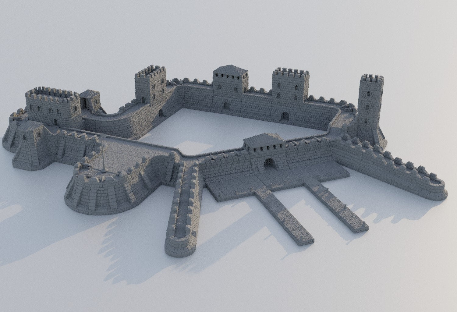 Fortified Colonial Port, Miniature Land | Dungeons and Dragons | Pathfinder | Table Top RPG | 3D Printed Model