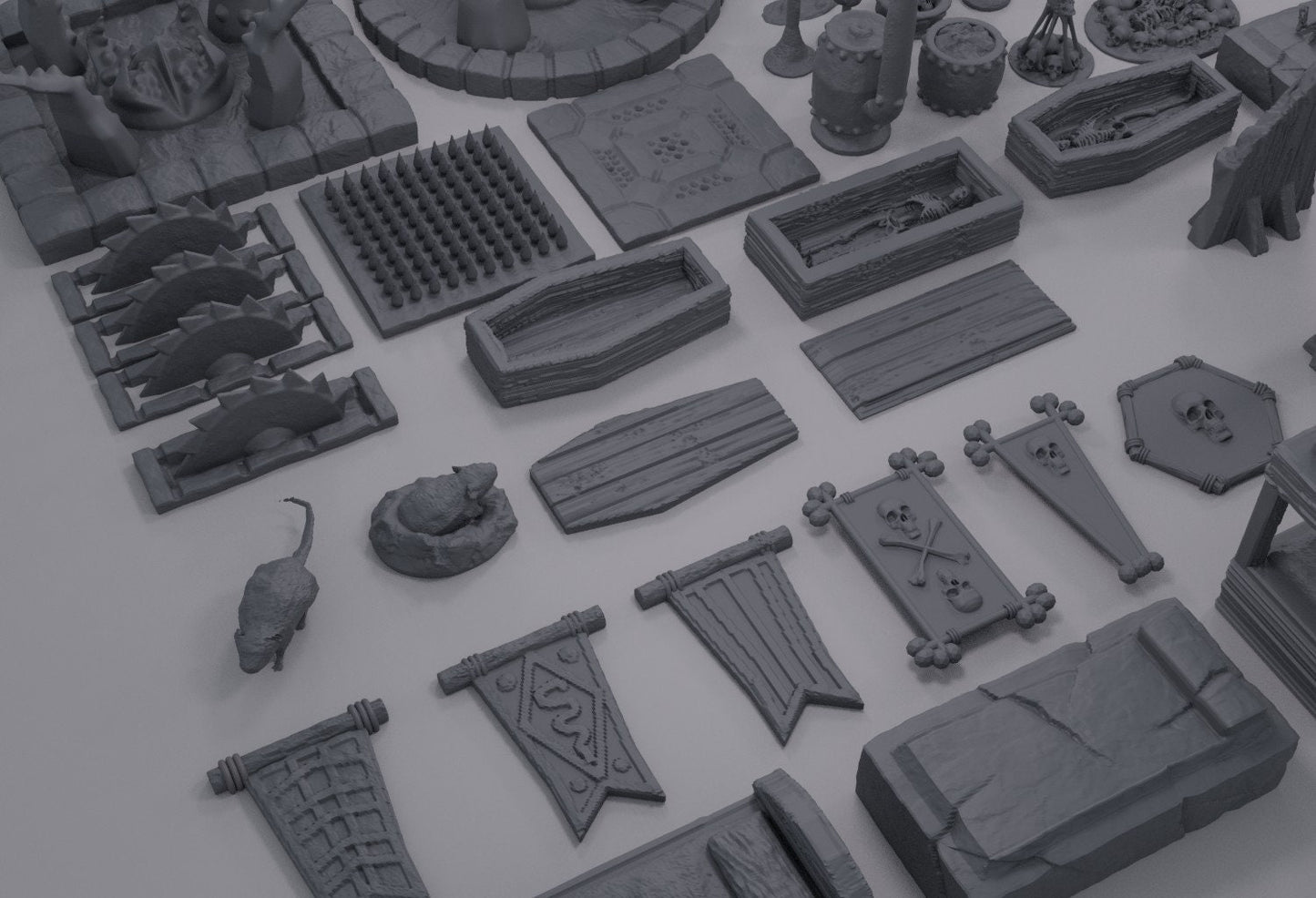Dungeon Scatter Pack, Miniature Land | Dungeons and Dragons | Pathfinder | Table Top RPG | 3D Printed Model