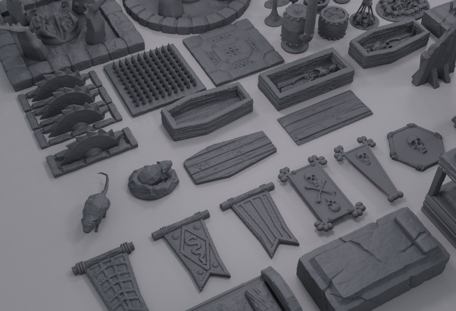 Dungeon Scatter Pack, Miniature Land | Dungeons and Dragons | Pathfinder | Table Top RPG | 3D Printed Model