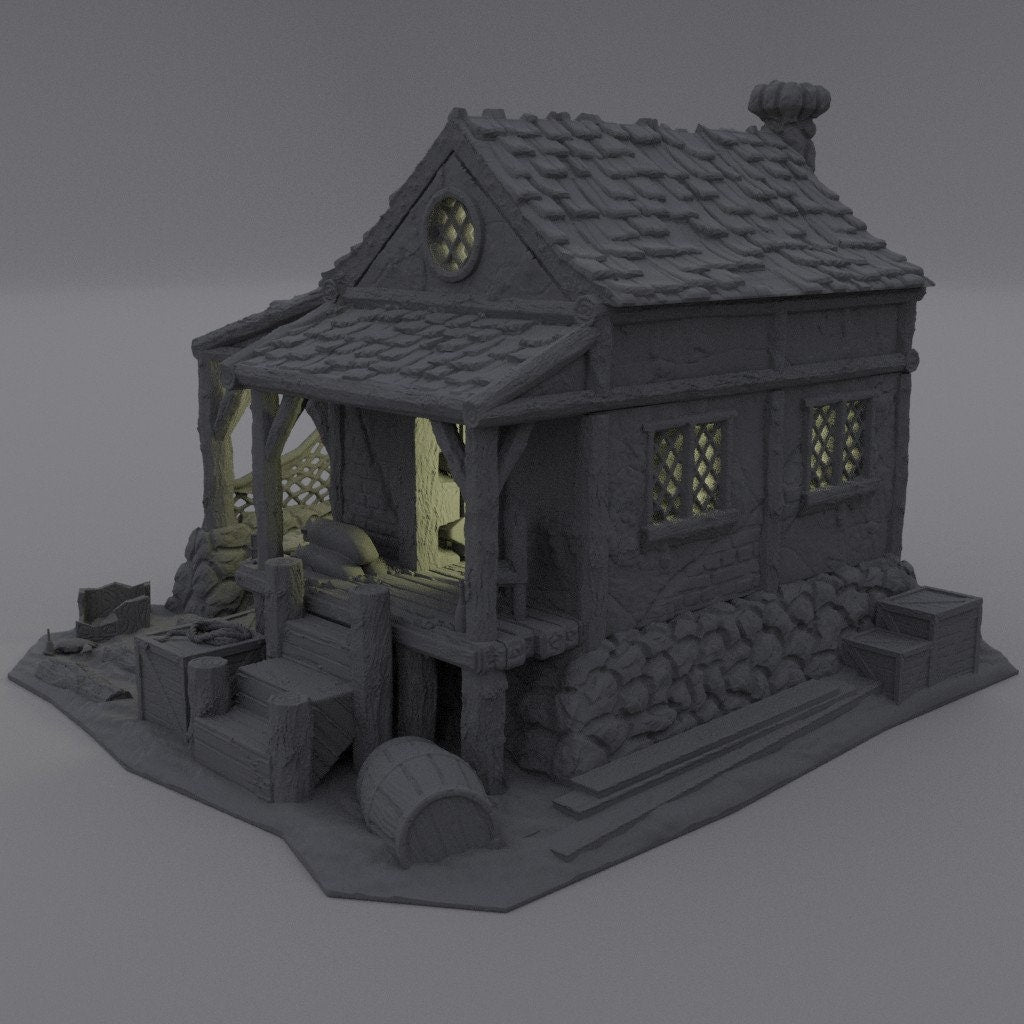 Fishermans Shack, Miniature Land | Dungeons and Dragons | Pathfinder | Table Top RPG | 3D Printed Model