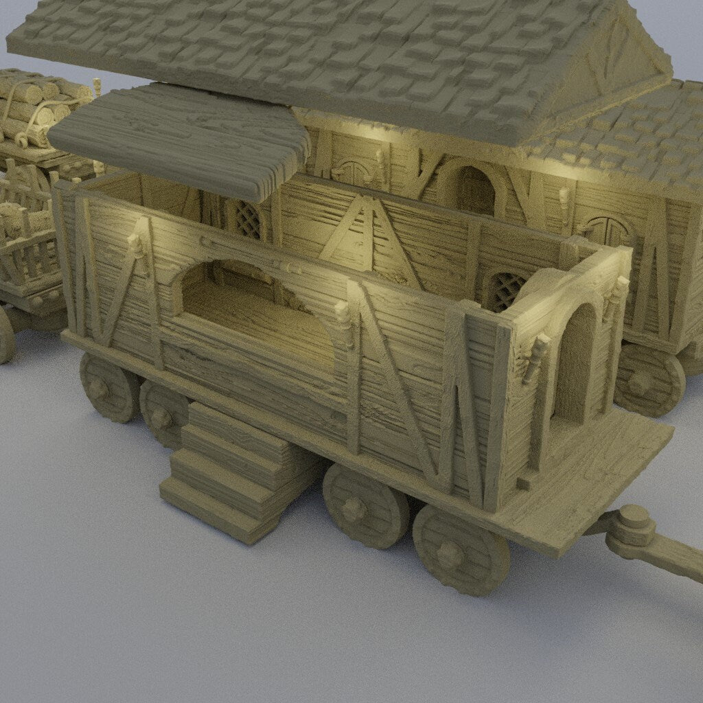 Convoy of Settlers, Miniature Land | Dungeons and Dragons | Pathfinder | Table Top RPG | 3D Printed Model