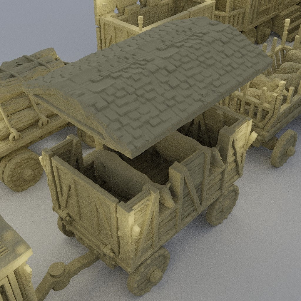 Convoy of Settlers, Miniature Land | Dungeons and Dragons | Pathfinder | Table Top RPG | 3D Printed Model