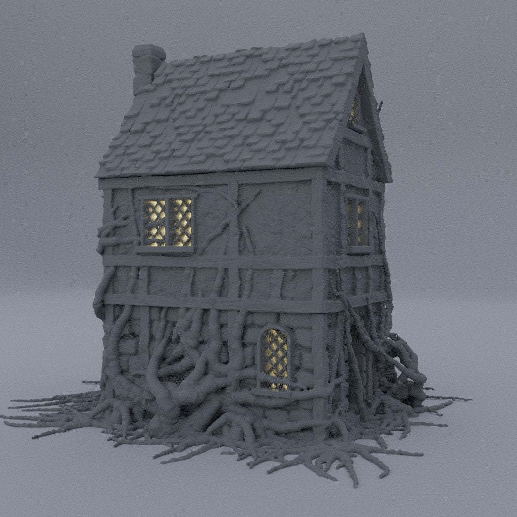 Corrupted Farmhouse, Miniature Land | Dungeons and Dragons | Pathfinder | Table Top RPG | 3D Printed Model