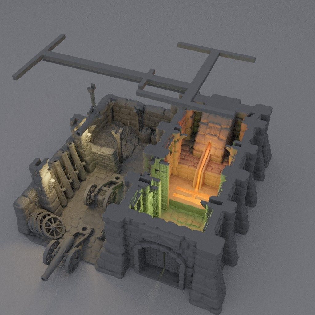 Medieval Cannon Forge, Miniature Land | Dungeons and Dragons | Pathfinder | Table Top RPG | 3D Printed Model