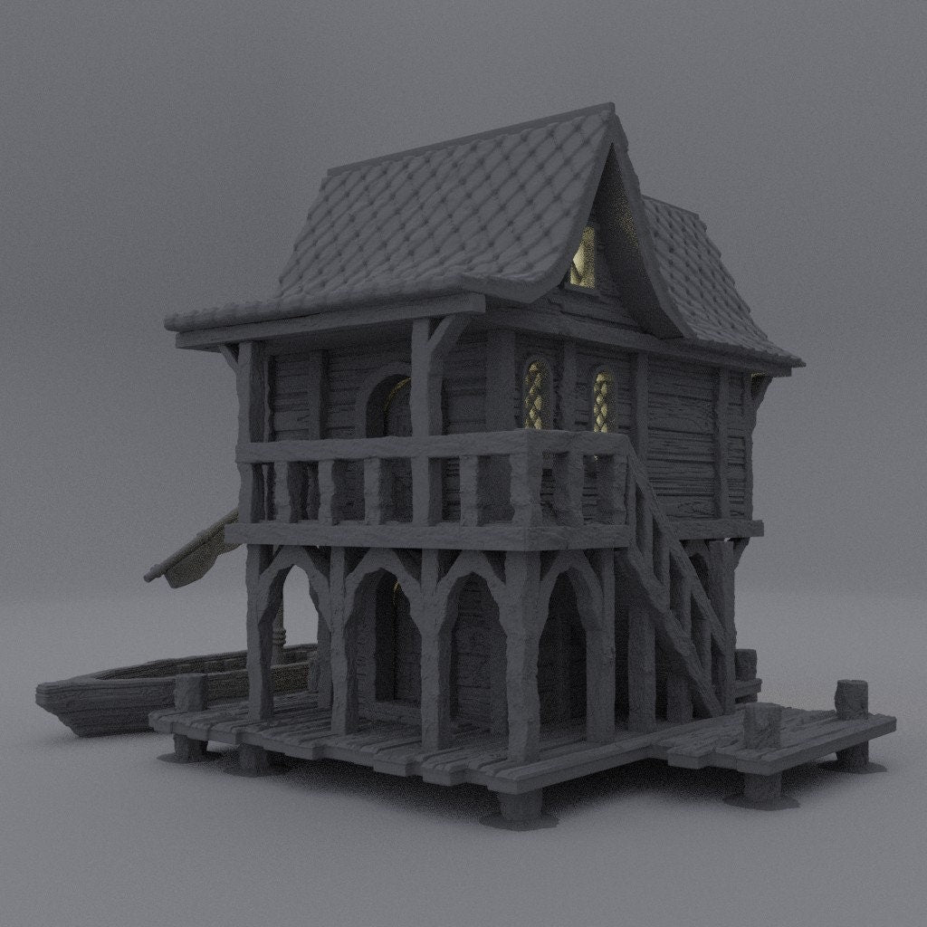 Sea Lodge, Miniature Land | Dungeons and Dragons | Pathfinder | Table Top RPG | 3D Printed Model