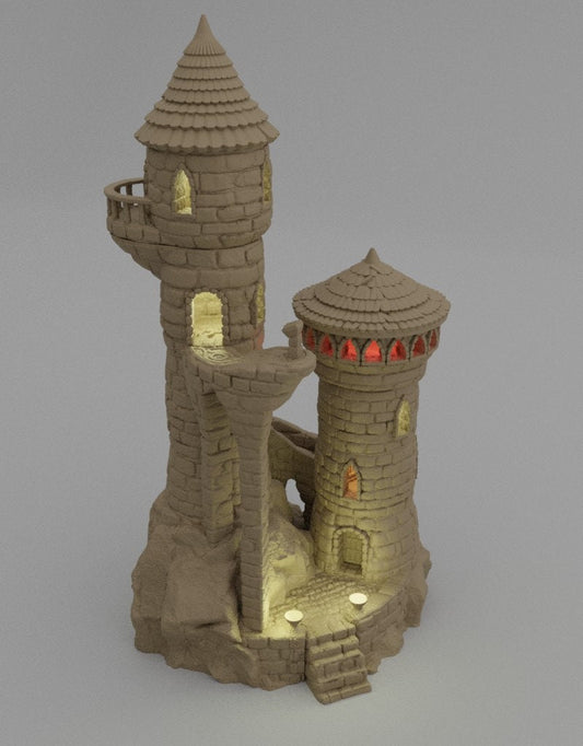 Small Wizards Tower, Miniature Land | Dungeons and Dragons | Pathfinder | Table Top RPG | 3D Printed Model