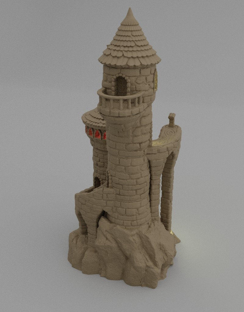 Small Wizards Tower, Miniature Land | Dungeons and Dragons | Pathfinder | Table Top RPG | 3D Printed Model