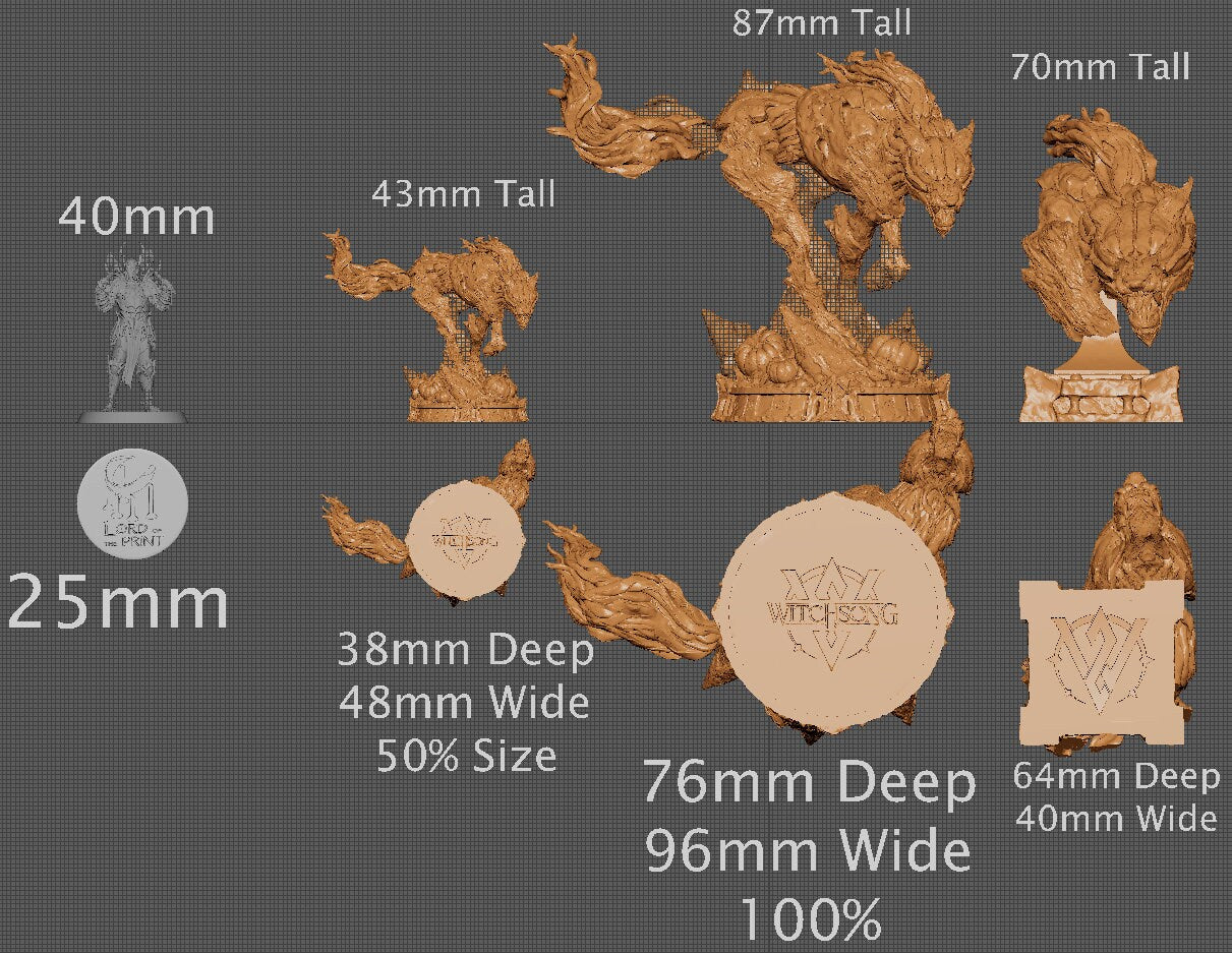 Lychanthrope, Bust Option, Witchsong Miniatures | Dungeons and Dragons | Pathfinder | Table Top RPG | 3D Printed Model