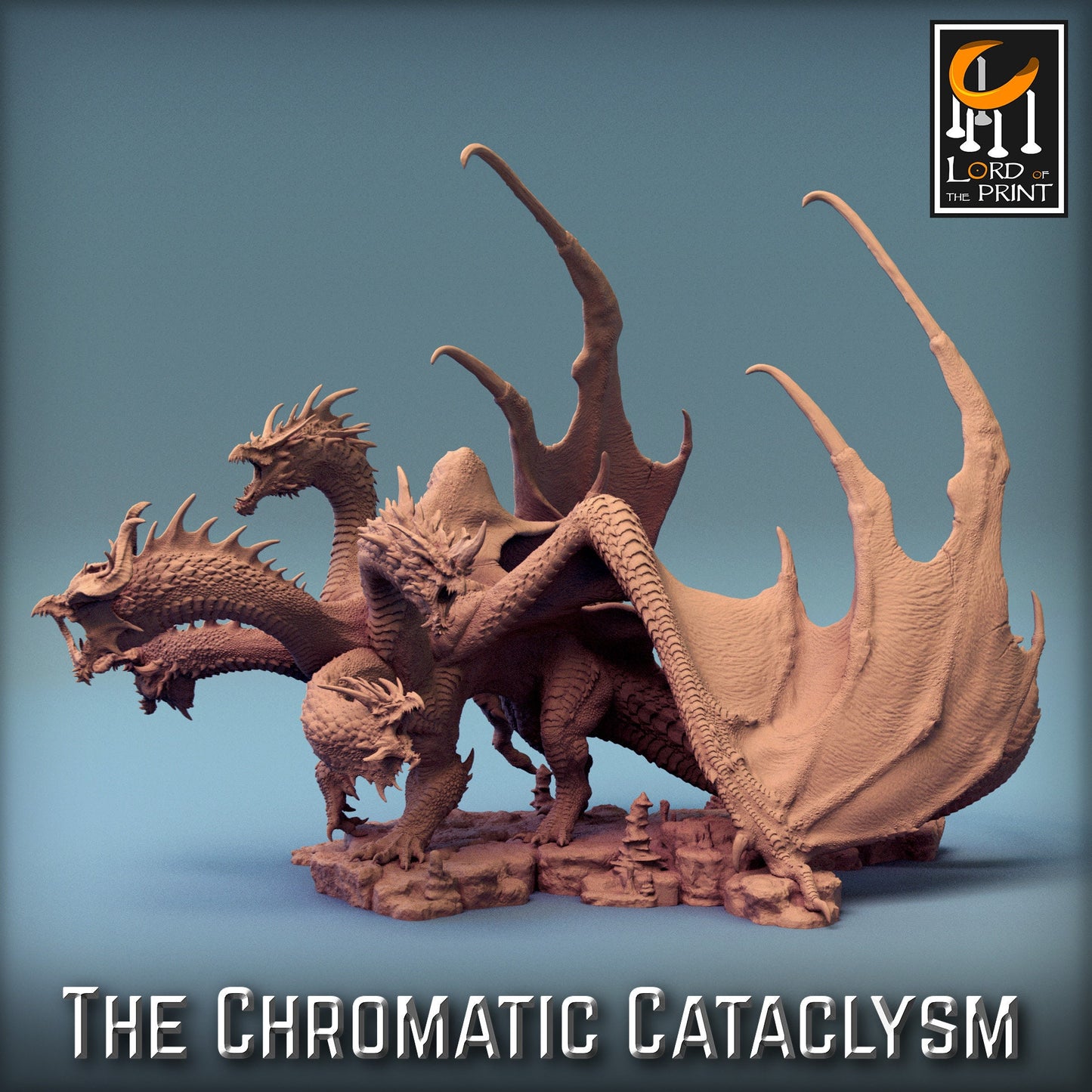 Tiamat (New Ver), Chromatic Cataclysm, Lord of the Print | Dungeons and Dragons | Pathfinder | Table Top RPG | 3D Printed Model