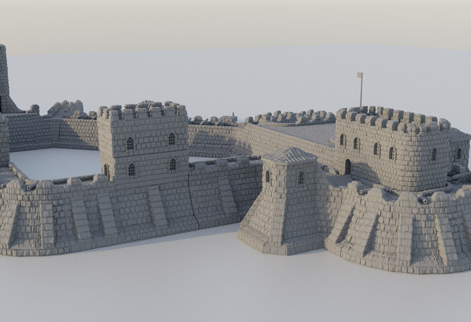 Fortified Colonial Port, Miniature Land | Dungeons and Dragons | Pathfinder | Table Top RPG | 3D Printed Model