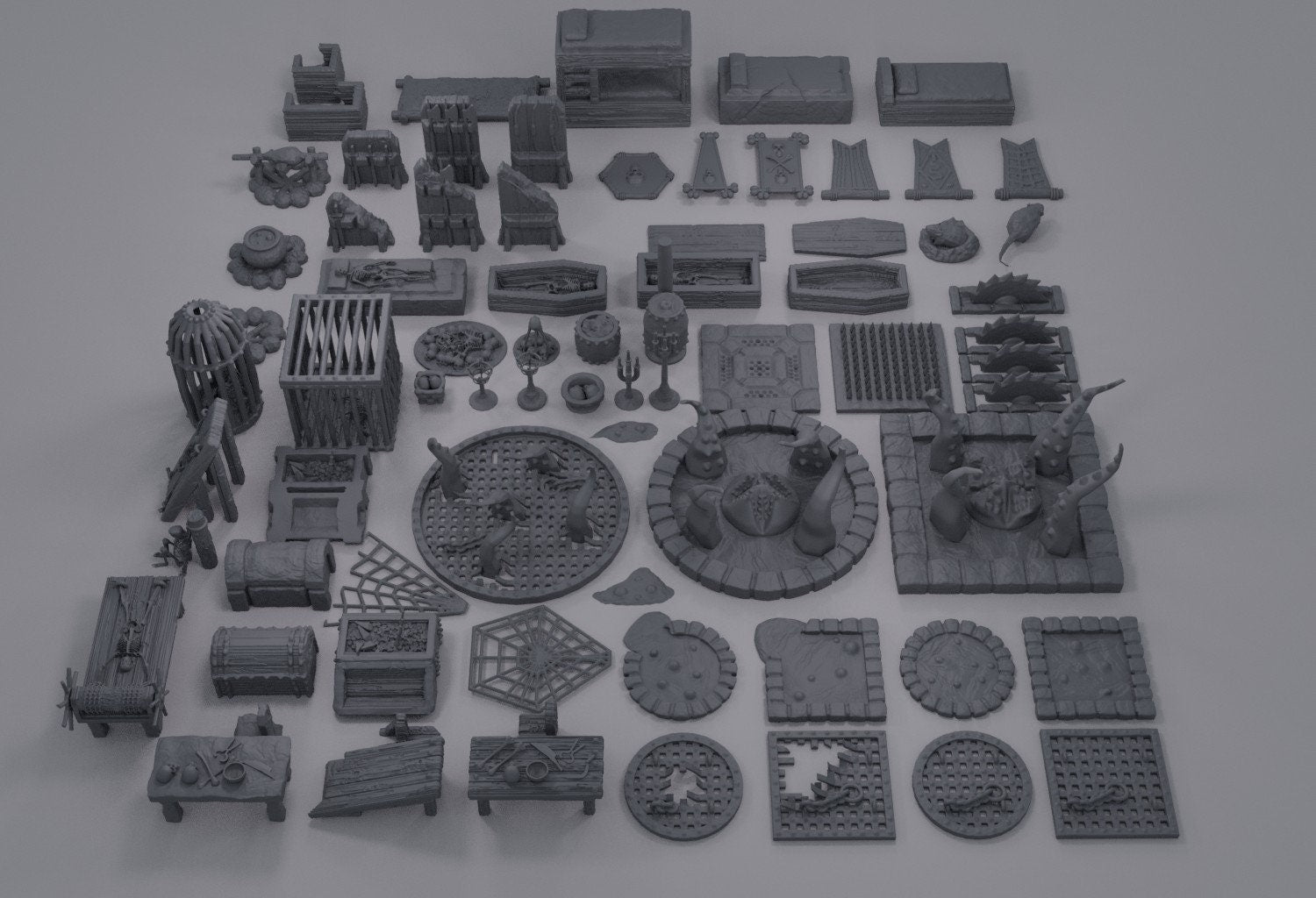 Dungeon Scatter Pack, Miniature Land | Dungeons and Dragons | Pathfinder | Table Top RPG | 3D Printed Model