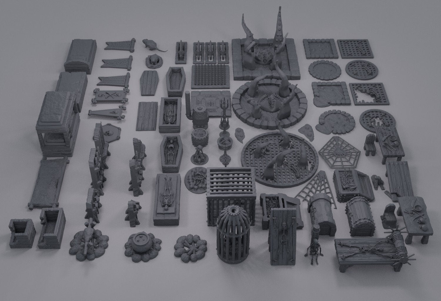 Dungeon Scatter Pack, Miniature Land | Dungeons and Dragons | Pathfinder | Table Top RPG | 3D Printed Model