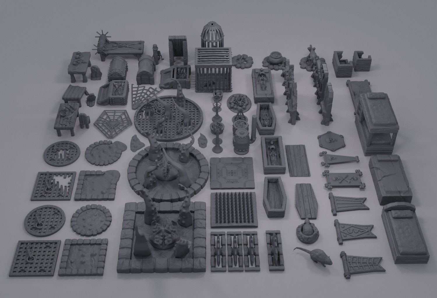 Dungeon Scatter Pack, Miniature Land | Dungeons and Dragons | Pathfinder | Table Top RPG | 3D Printed Model