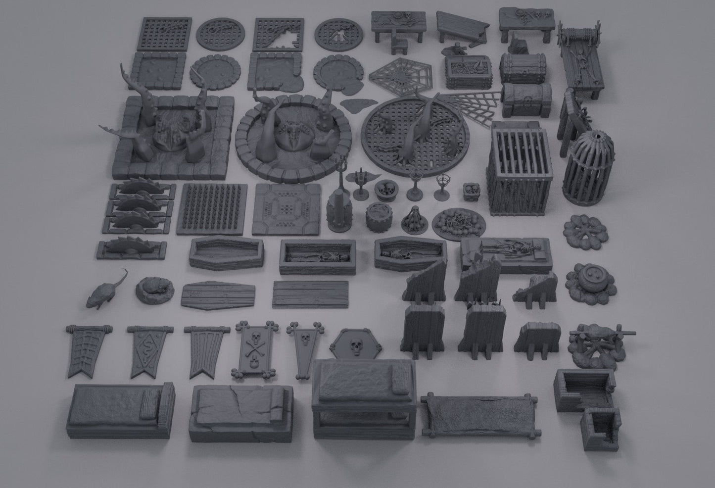 Dungeon Scatter Pack, Miniature Land | Dungeons and Dragons | Pathfinder | Table Top RPG | 3D Printed Model