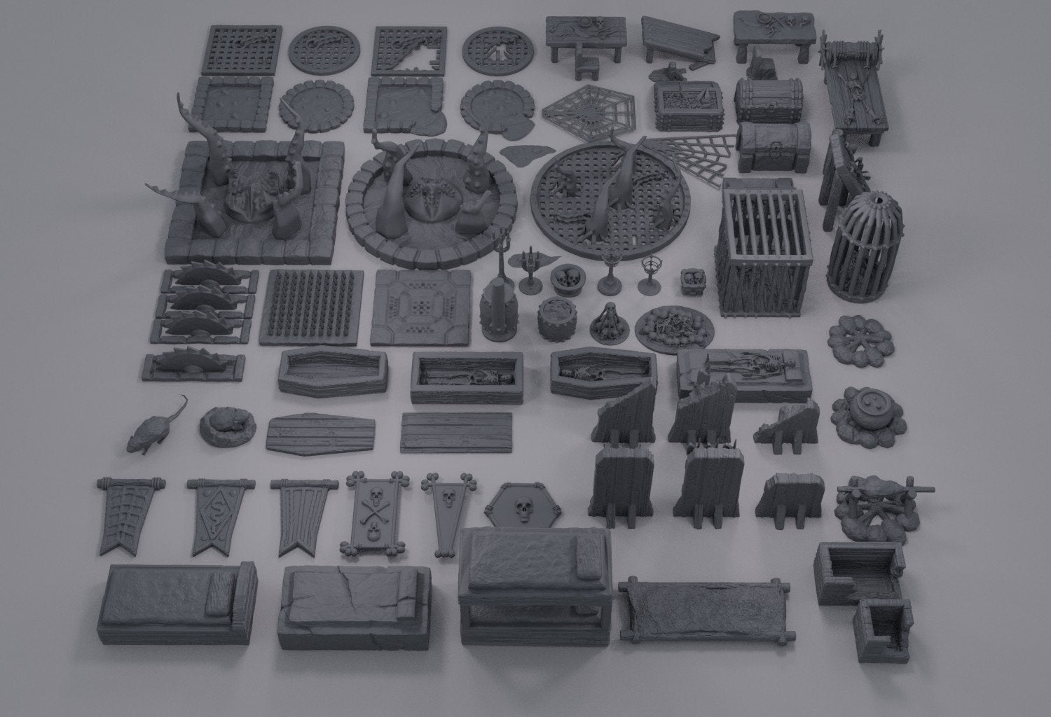 Dungeon Scatter Pack, Miniature Land | Dungeons and Dragons | Pathfinder | Table Top RPG | 3D Printed Model