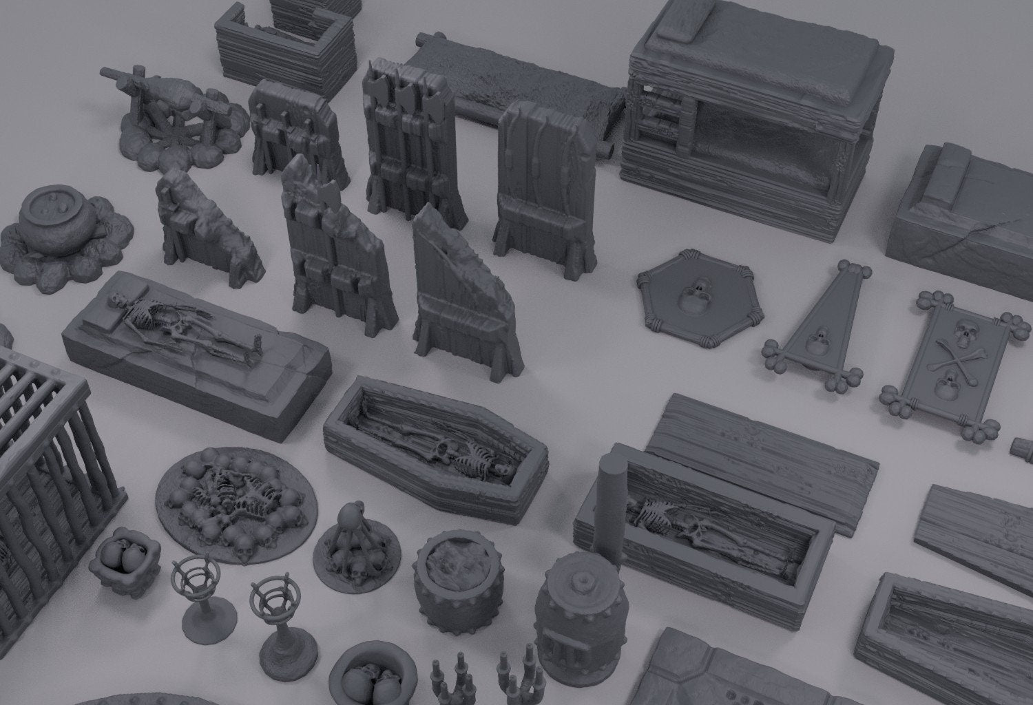 Dungeon Scatter Pack, Miniature Land | Dungeons and Dragons | Pathfinder | Table Top RPG | 3D Printed Model