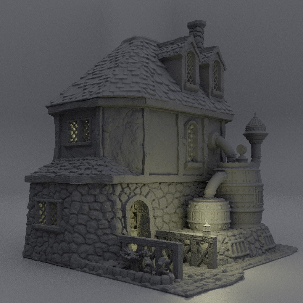 Alchemists House, Miniature Land | Dungeons and Dragons | Pathfinder | Table Top RPG | 3D Printed Model