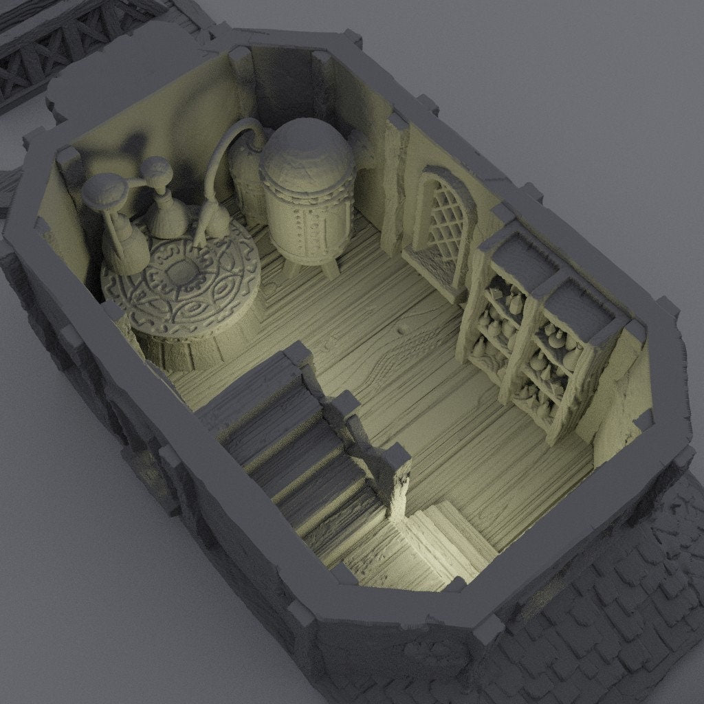 Alchemists House, Miniature Land | Dungeons and Dragons | Pathfinder | Table Top RPG | 3D Printed Model