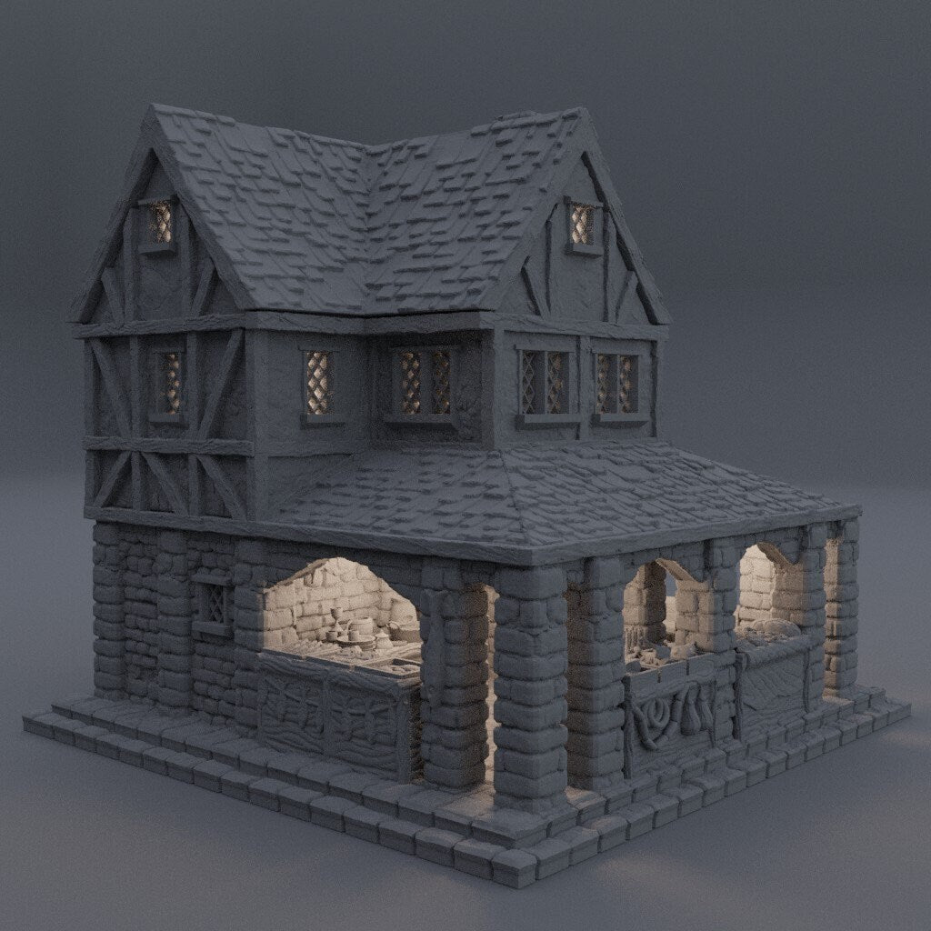 Small Market, Miniature Land | Dungeons and Dragons | Pathfinder | Table Top RPG | 3D Printed Model