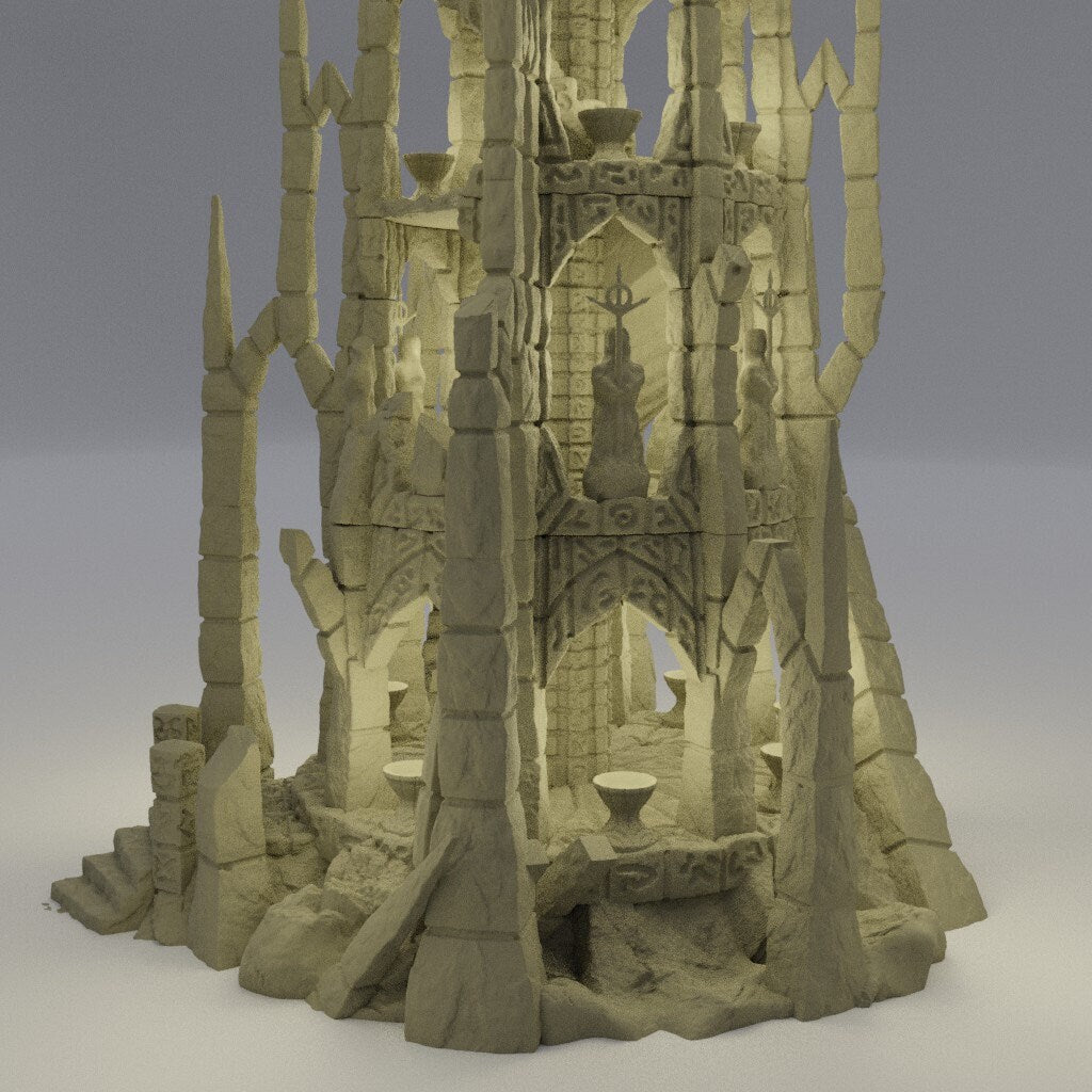 The Ruined Altar, Miniature Land | Dungeons and Dragons | Pathfinder | Table Top RPG | 3D Printed Model