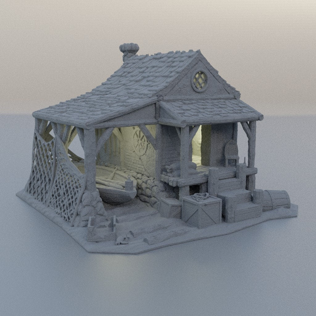 Fishermans Shack, Miniature Land | Dungeons and Dragons | Pathfinder | Table Top RPG | 3D Printed Model