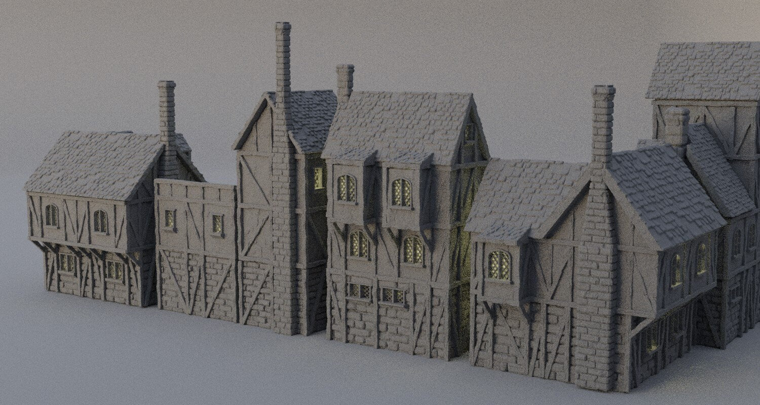 Modular Town District, Miniature Land | Dungeons and Dragons | Pathfinder | Table Top RPG | 3D Printed Model