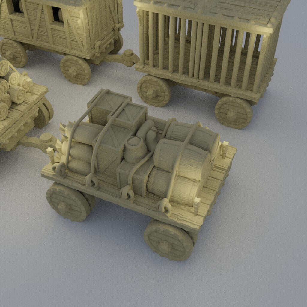 Convoy of Settlers, Miniature Land | Dungeons and Dragons | Pathfinder | Table Top RPG | 3D Printed Model