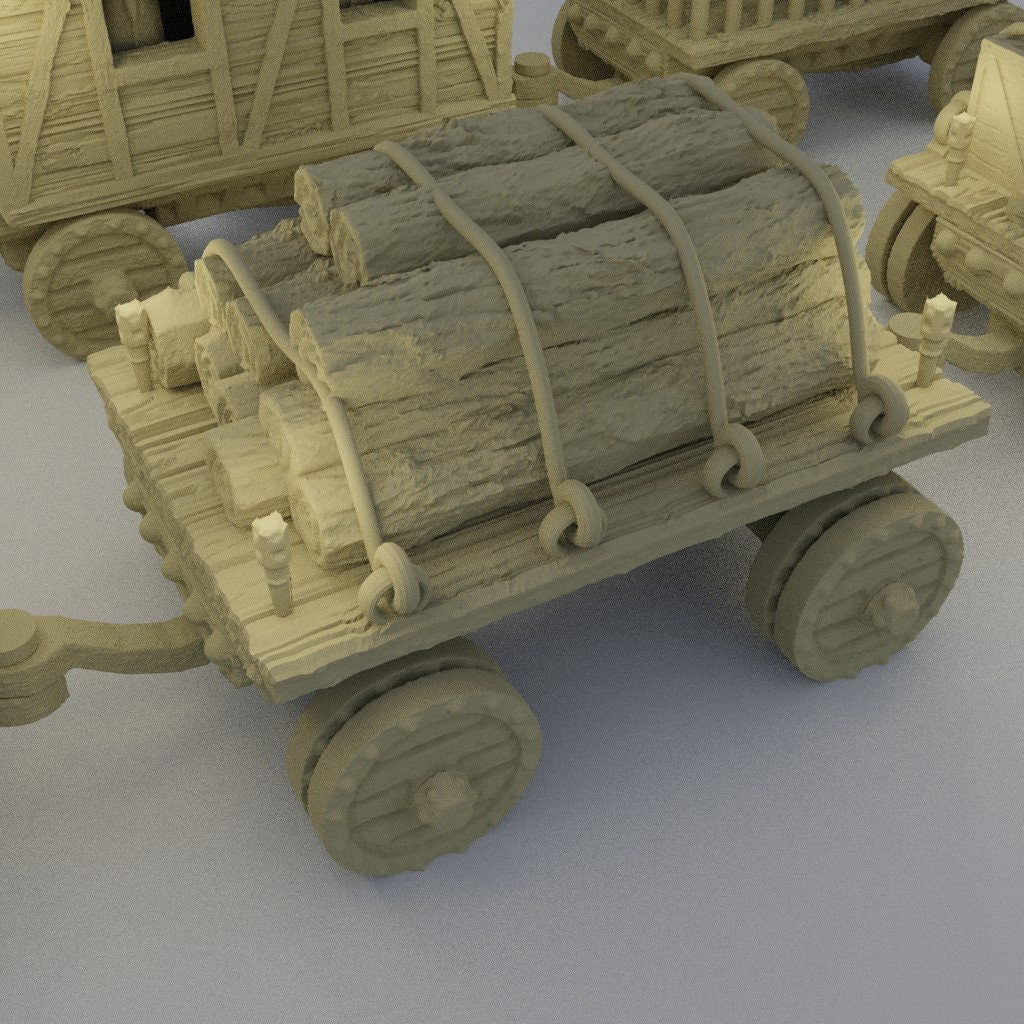 Convoy of Settlers, Miniature Land | Dungeons and Dragons | Pathfinder | Table Top RPG | 3D Printed Model